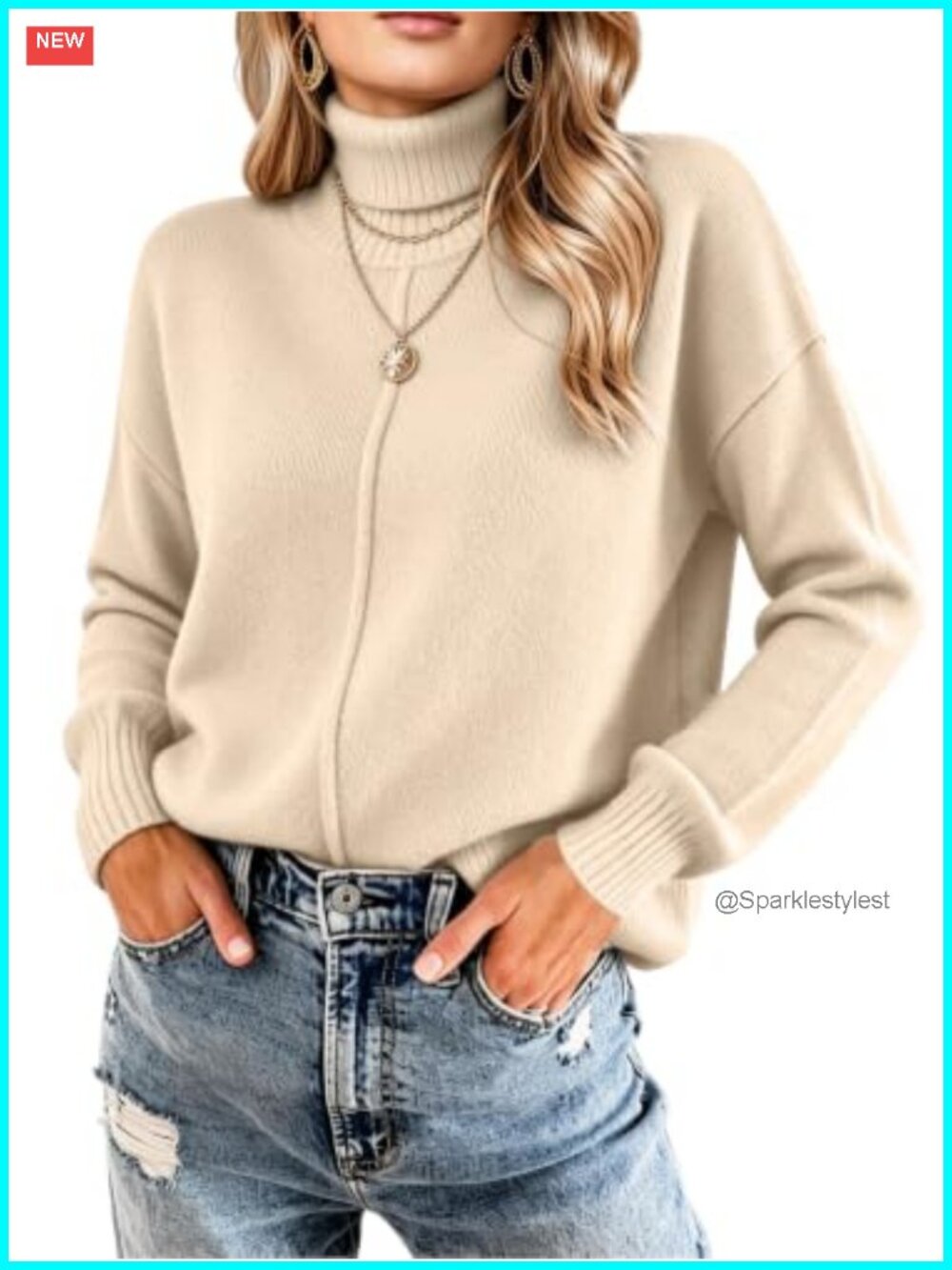 Seiciviy Turtleneck Sweater Women Long Sleeve Cozy Pullover Fall Winter